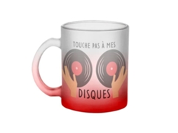 Caneca de Vidro Vermelha Não Toque em Meus Discos de Música de Dj de Vinil Vintage FABULOUS
