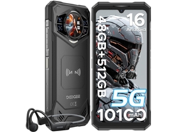 Smartphone Robusto 5g Doogee S200 X VIP Android 16, 48gb 512gb 10100mah 6.72" 120hz 100mp Nfc, Com Auscultadores De Condução Óssea, Cinza