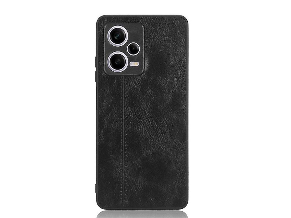 Capa para Xiaomi Redmi Note 12 5G, preta, material PU+PC+TPU | S/MARCA