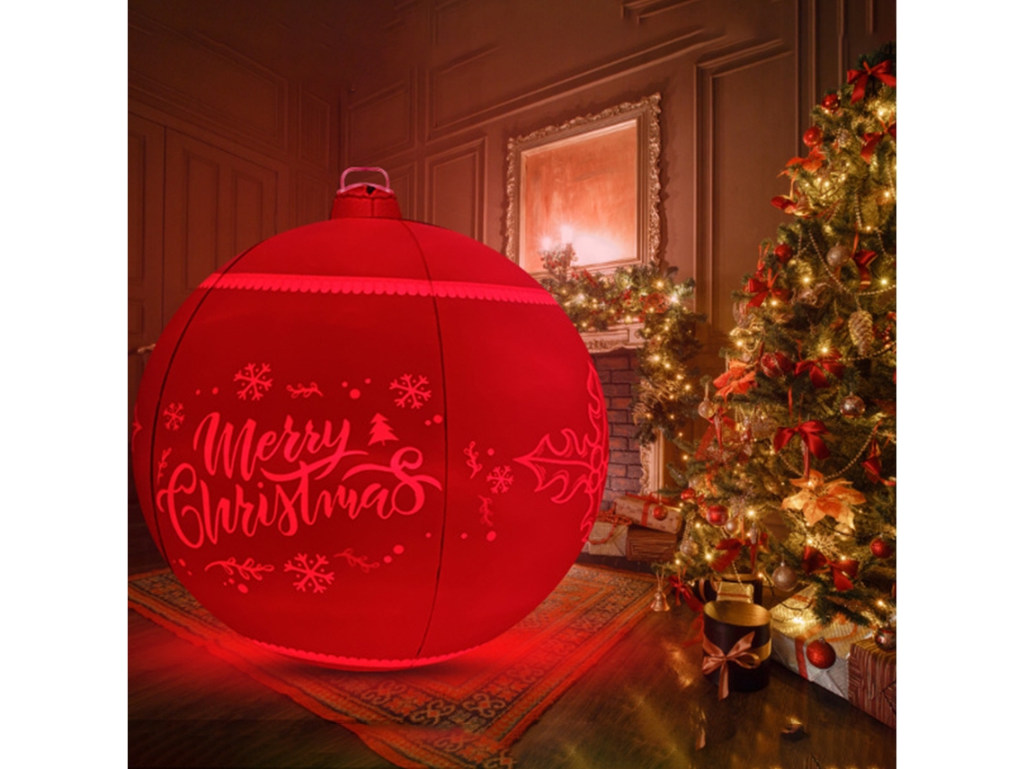 Bola de Natal Inflável Pvc Iluminada com Luz Led Recarregável | S/MARCA