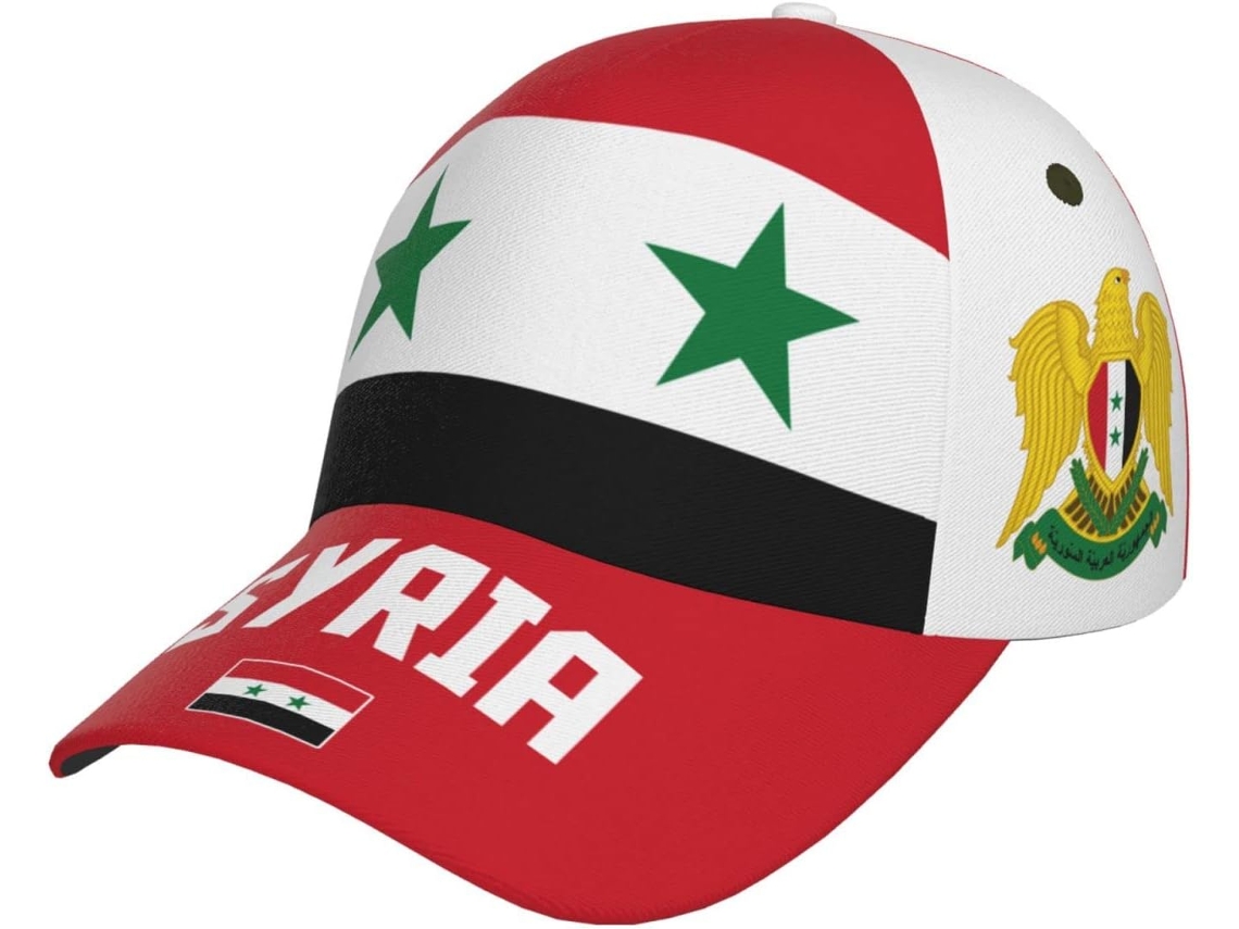 Boné de Beisebol 351 Unissex com a Bandeira da Síria, Trucker Vintage, Fecho Ajustável Respirável para
