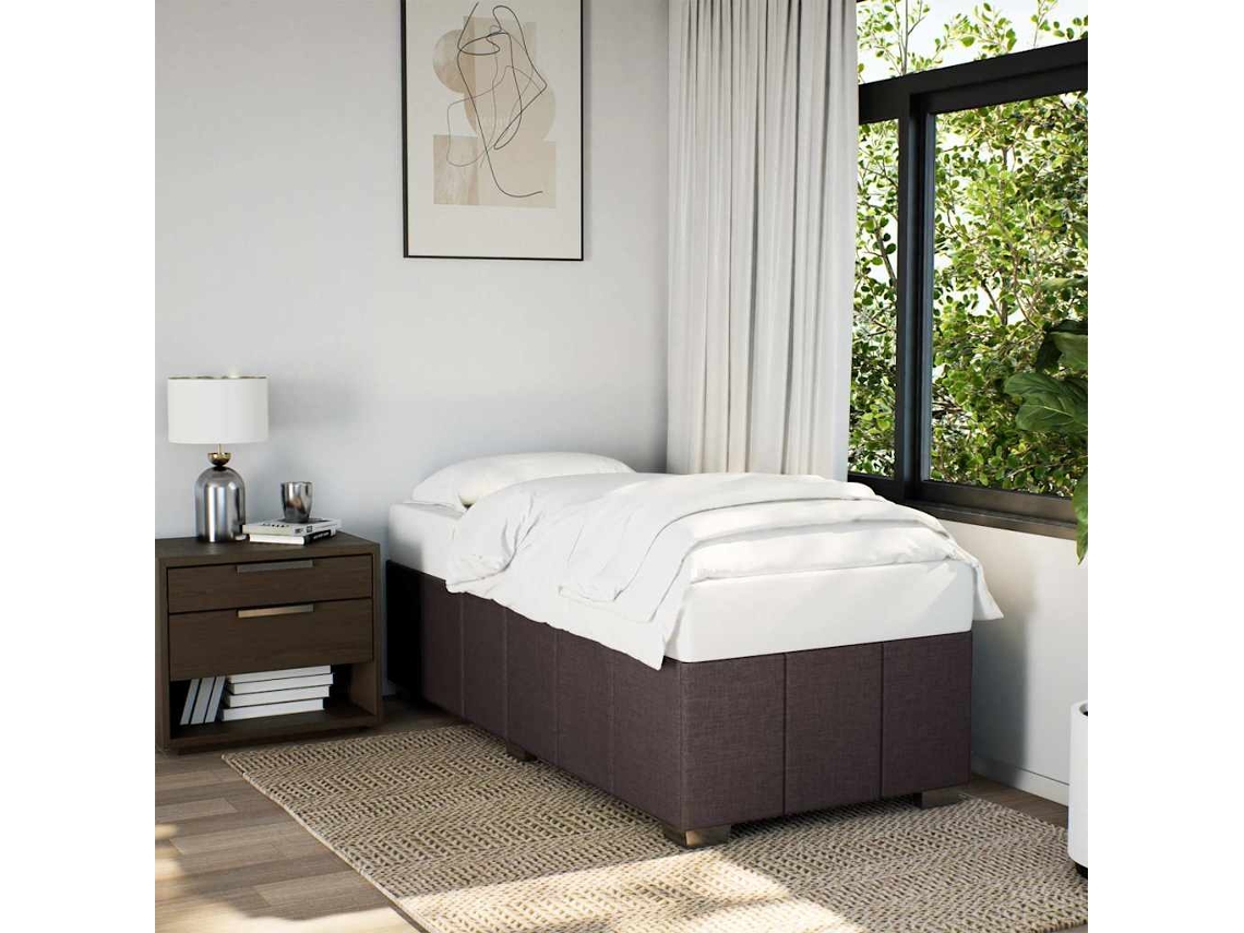 Vidaxl Estrutura De Cama Sem Colchão 100x200 Cm Tecido Castanho-escuro
