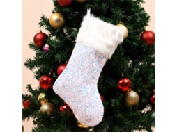 Meias de Natal de Lantejoulas e Flanela com Corda Sacolas de Presente Decorativas para Natal S/MARCA