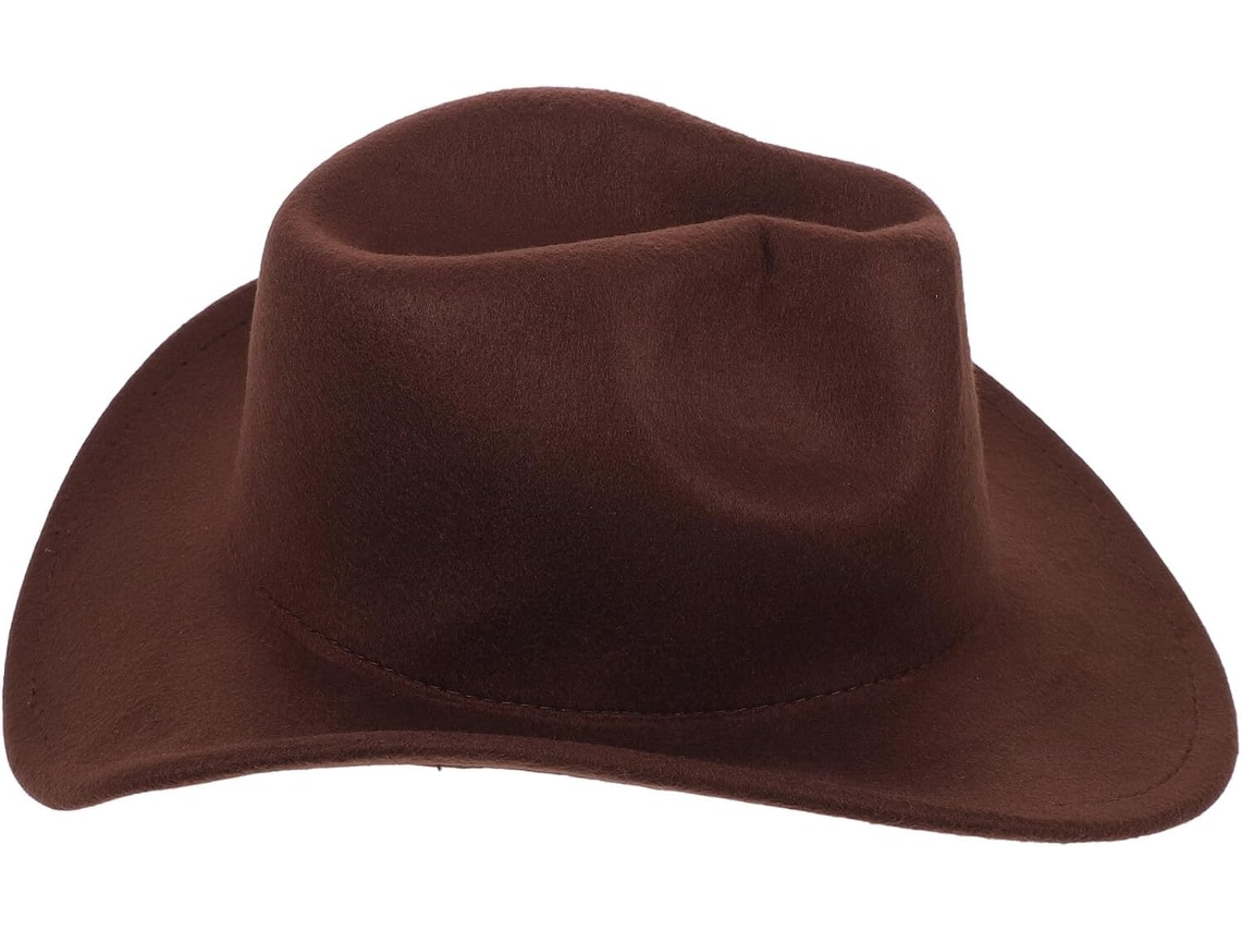 Chapéu Estilo Faroeste Para Meninos E Meninas, Aba Larga, Feltro Macio E Respirável Com Passador De Cinto.