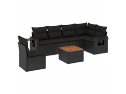 Garden Sofa Set, Garden Sofa Sets Vidaxl Preto Rattan / Vime (n/a)
