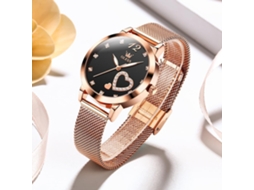 Lurelia Relógio Feminino, Movimento De Quartzo, Data/calendário, Luminoso, Detalhes Com Strass, Aço Inoxidável, Prata