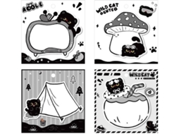 Bloco De Notas 240 Folhas - Autoadesivo - Desenho De Gato - Portátil - Material Escolar/escritório - Muito Versátil - Anotações Adesivas