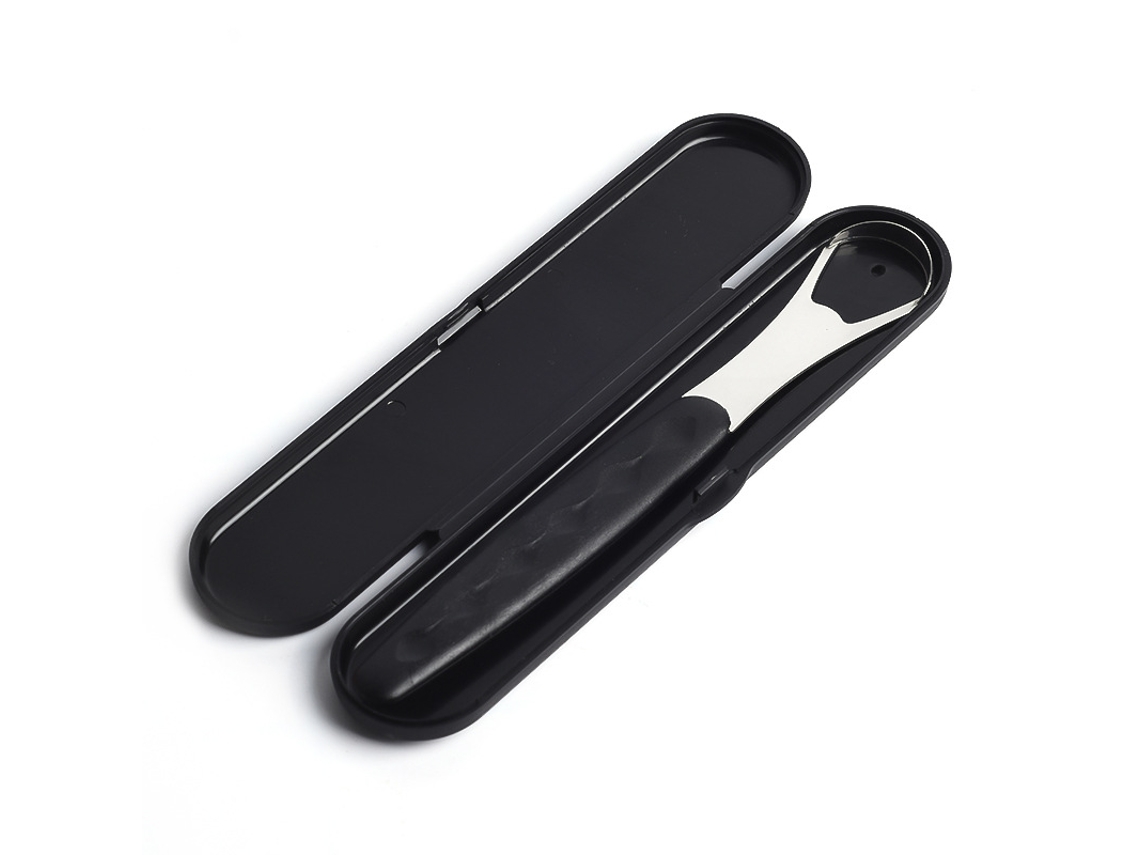 Raspador Lingual Em Abs Preto Da Marca Yuysan Limpeza Bucal Diária