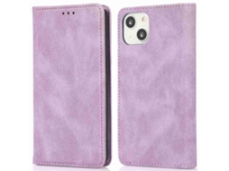 Capa Para Iphone 15 Pele Sintética Magnética Roxo
