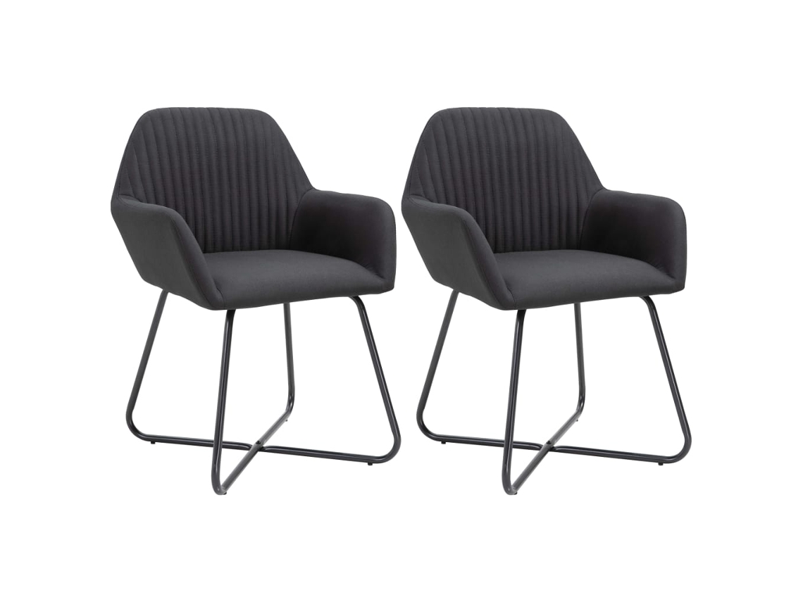 Conjunto 2 Cadeira De Jantar Vidaxl Preto Tecido (61 X 61 X 84 Cm)