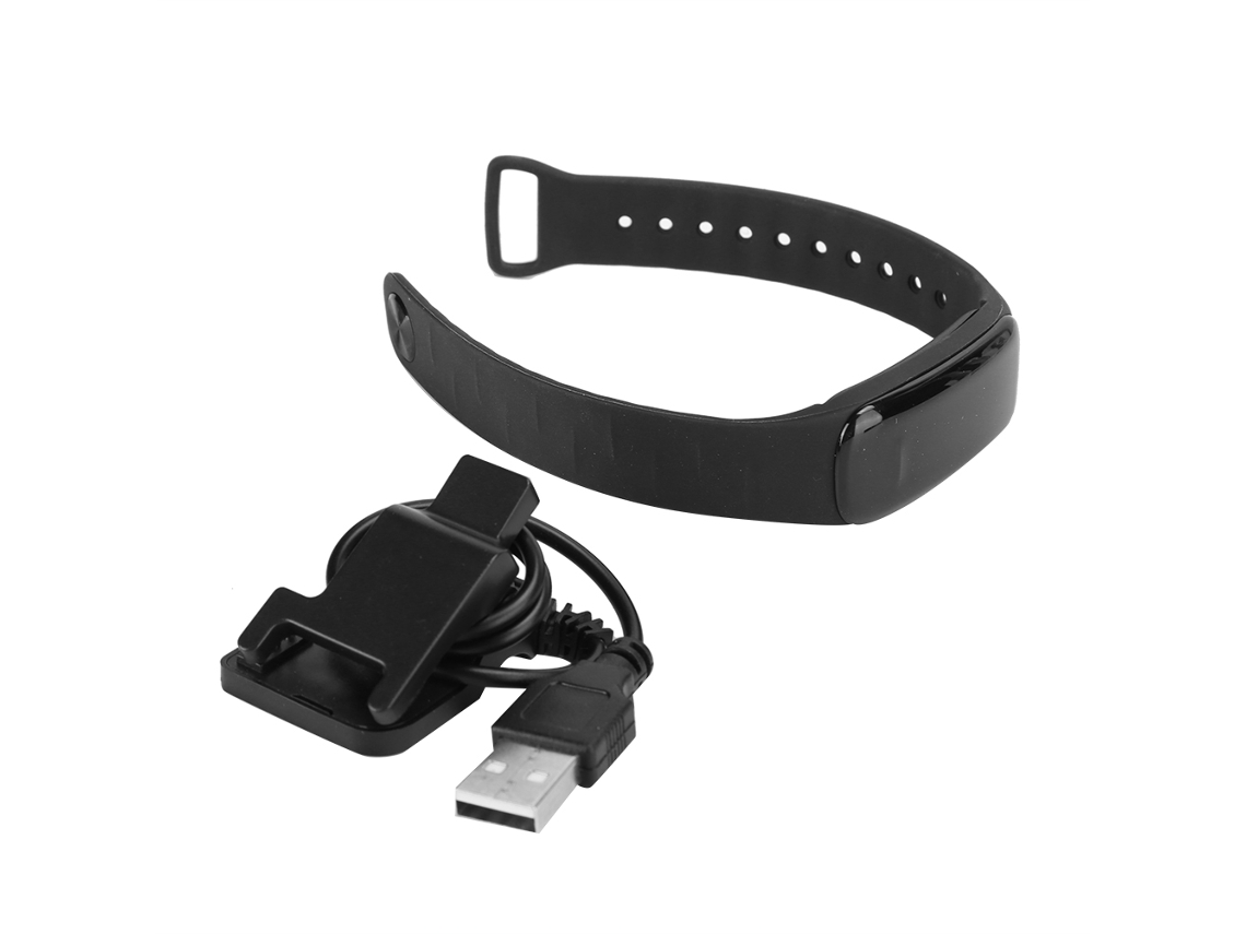 Pulseira Fitness Inteligente Com Monitorização De Pressão Arterial E Frequência Cardíaca, Preto