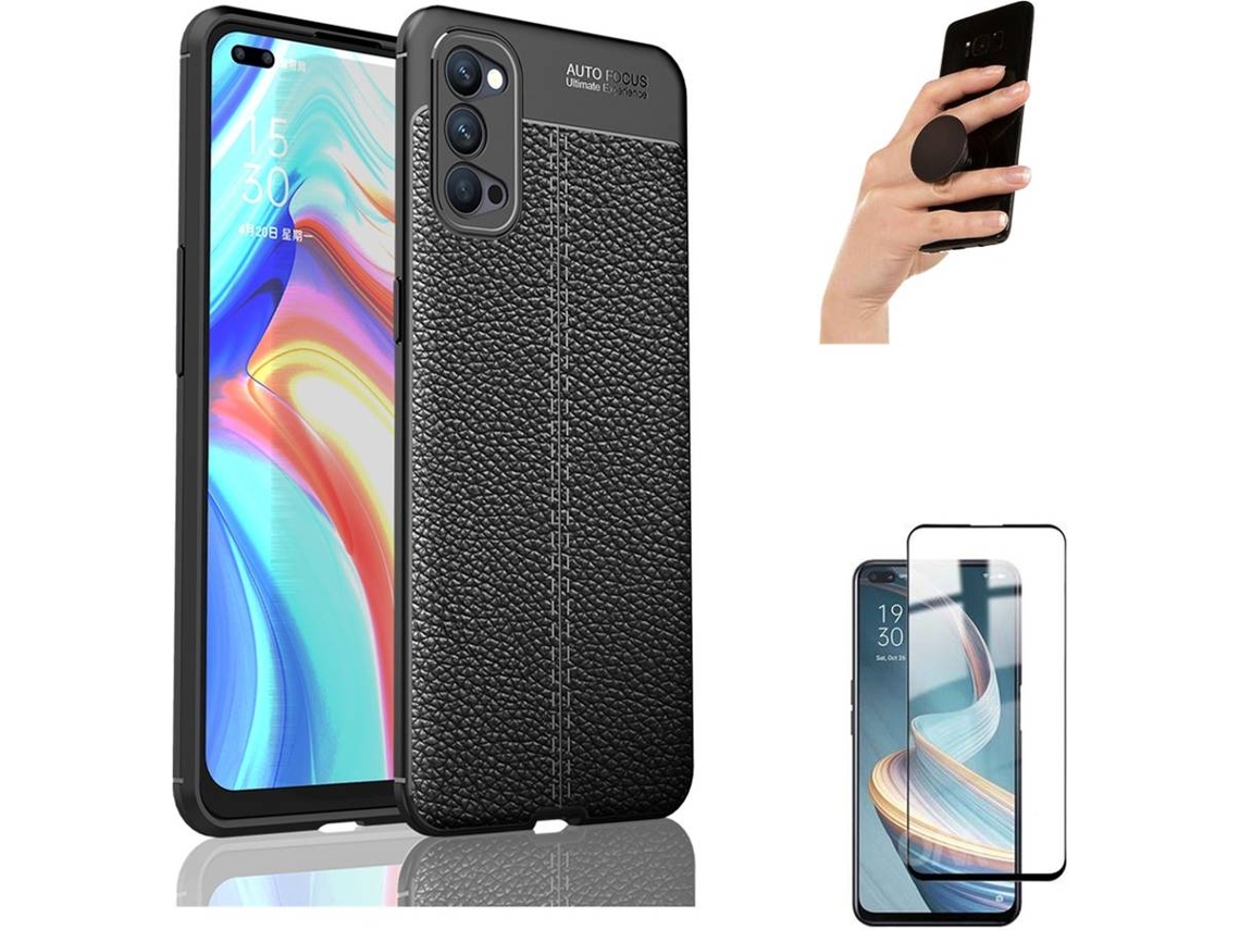 Capa, Pelicula e Popsocket Oppo Reno4 5G Rugged Leather Preto