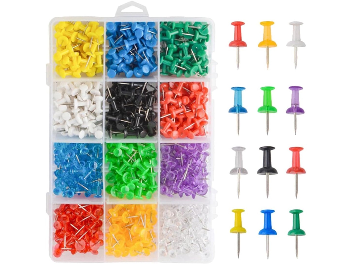 Conjunto Abaodam com 12 pinos fáceis de usar para marcar posições em esquadros, ferramentas de plástico e metal. Ideal para...