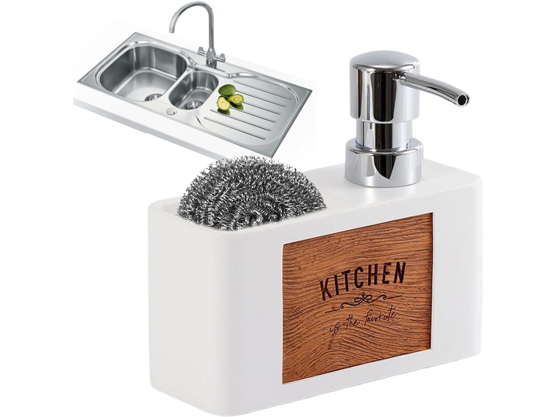 Dispensador De Detergente Para A Loiça – Frasco Com Bomba Para Cozinha, Design À Prova De Fugas Com Detalhes Decorativos.