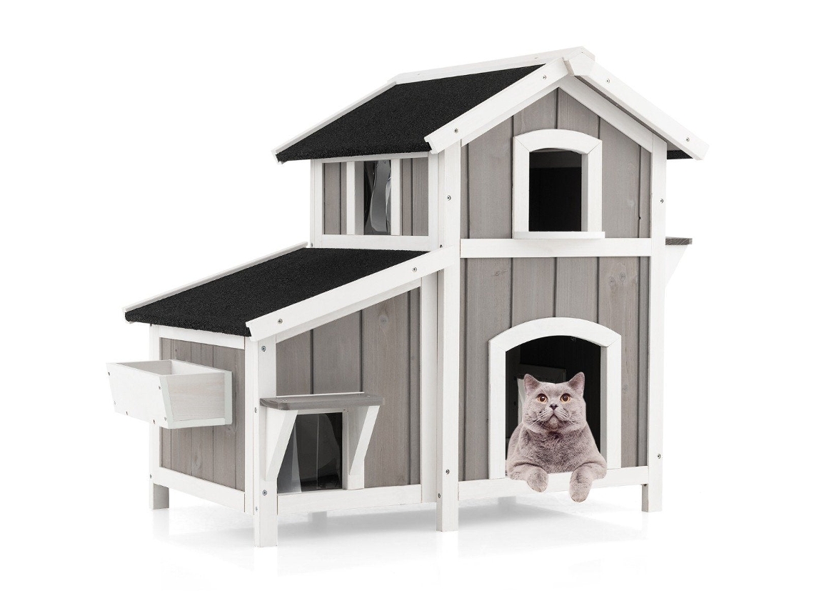 Árvore para gatos com assento de pelúcia e arranhador de sisal NORTHIX