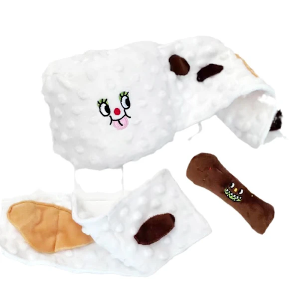 Brinquedo Para Pet Conjunto De Rolo Papel Higiênico Tapete Pelúcia Fofo Com Sons E Efeito Cheiroso Max