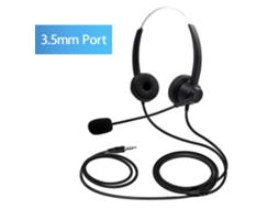 Fones De Ouvido Com Microfone Para Pc Com Fio 3.5mm, Diadema Dupla, Escritório, Centro De Chamadas, Jogos, Videoconferências