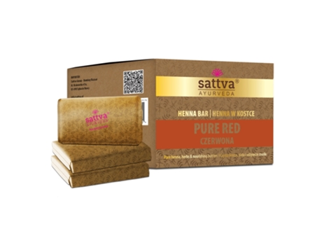 Ayurveda Pure Red Henna Blocks 3 Pack 80g Each Sattva