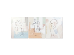 Pintura Dkd Home Decor Abstrato Moderno 80 X 3,7 X 100 Cm 3 Unidades