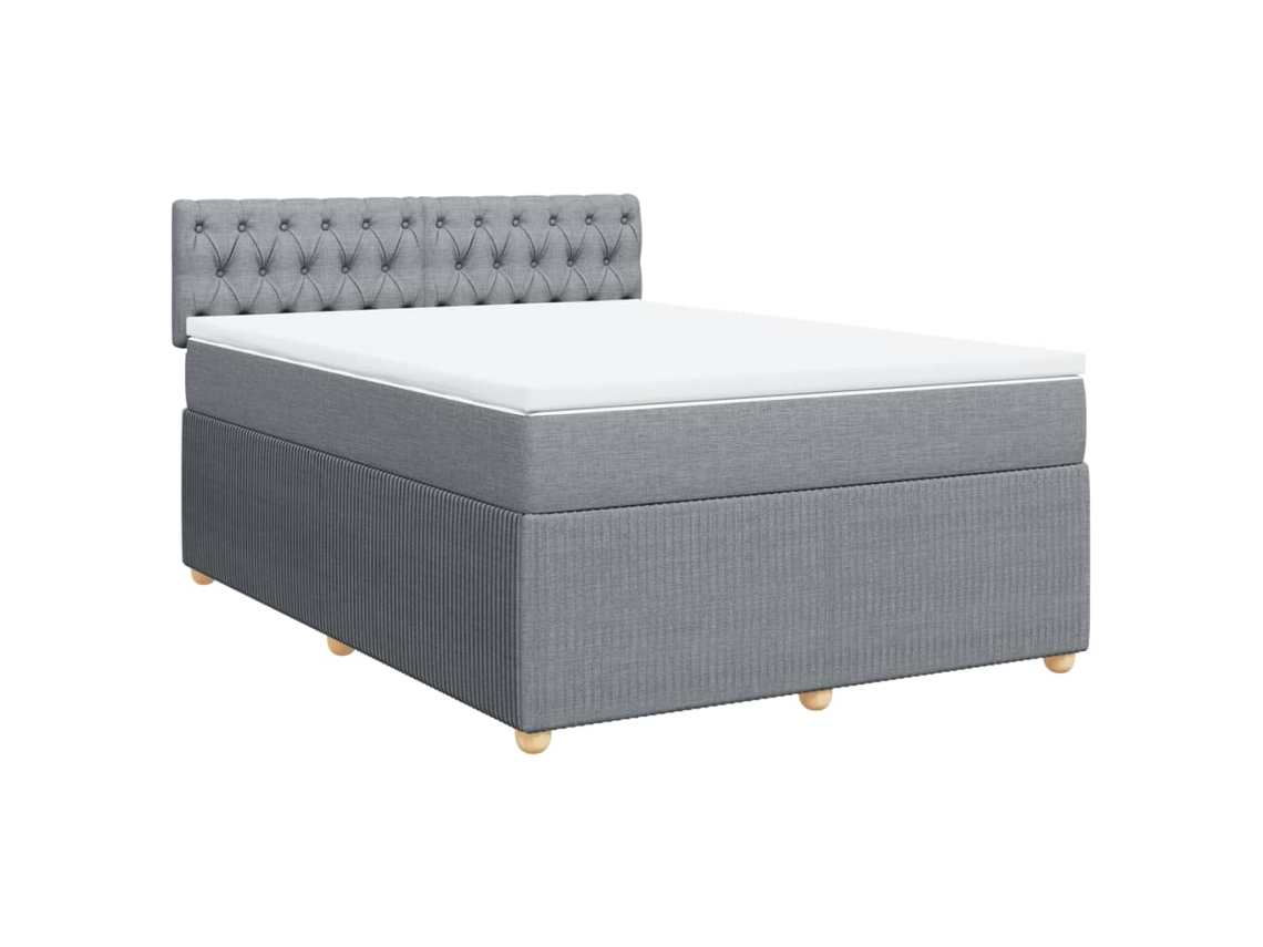 Box Spring Bed, Box Spring Beds Vidaxl Cinzeto Tecido (140 X 190 Cm)
