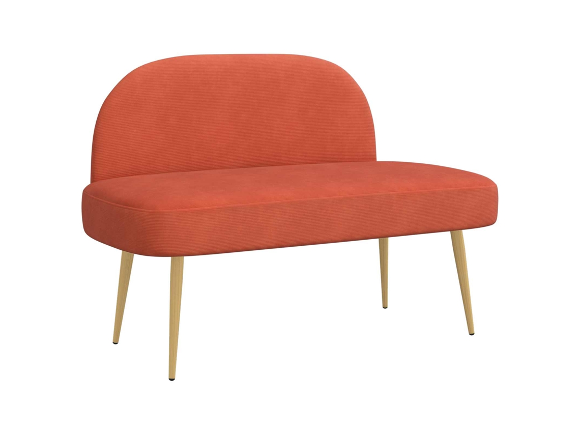 Conjunto 1 Banco Estofado Vidaxl Laranja Contraplacado (110 X 60 X 76 Cm)