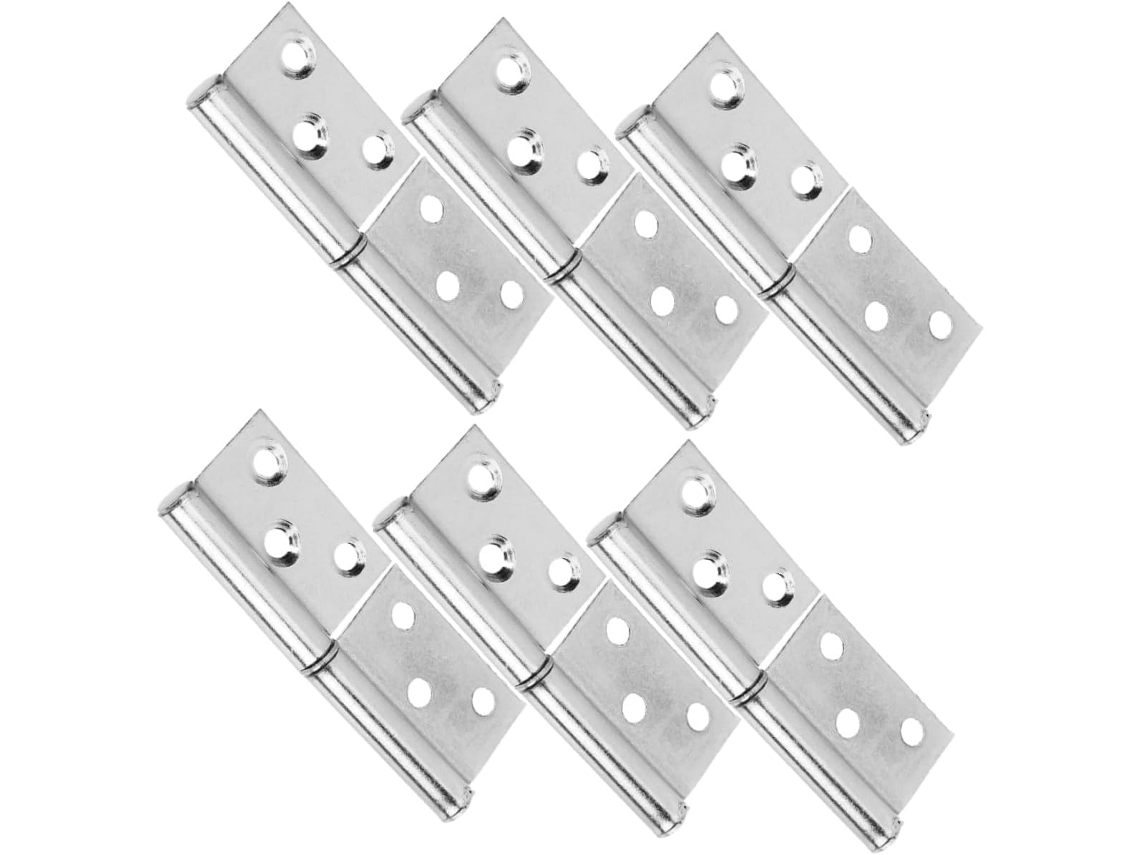 Conjunto De 6 Dobradiças Aço Inoxidável Reforçadas Para Portas,