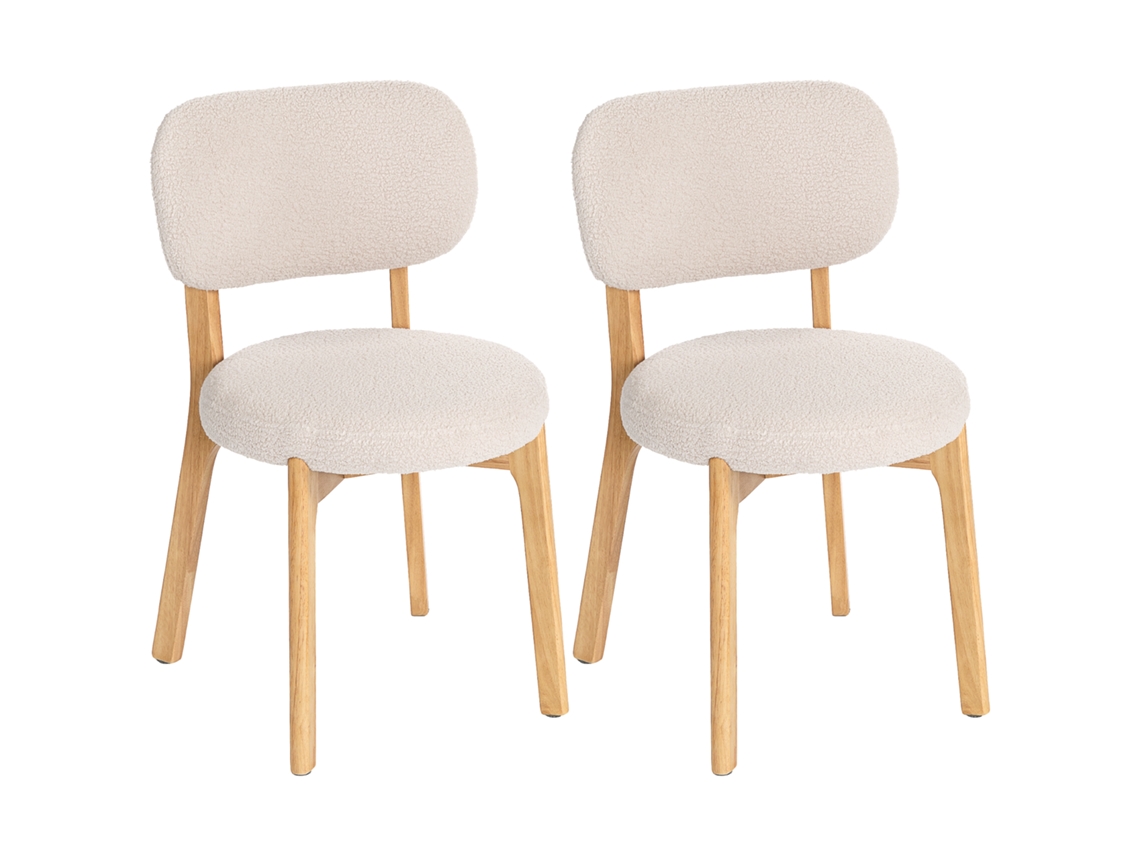Conjunto de 2 cômodas BTFORUS para sala de estar em Madeira, 46,5 x 52 x 80 cm, cor creme.