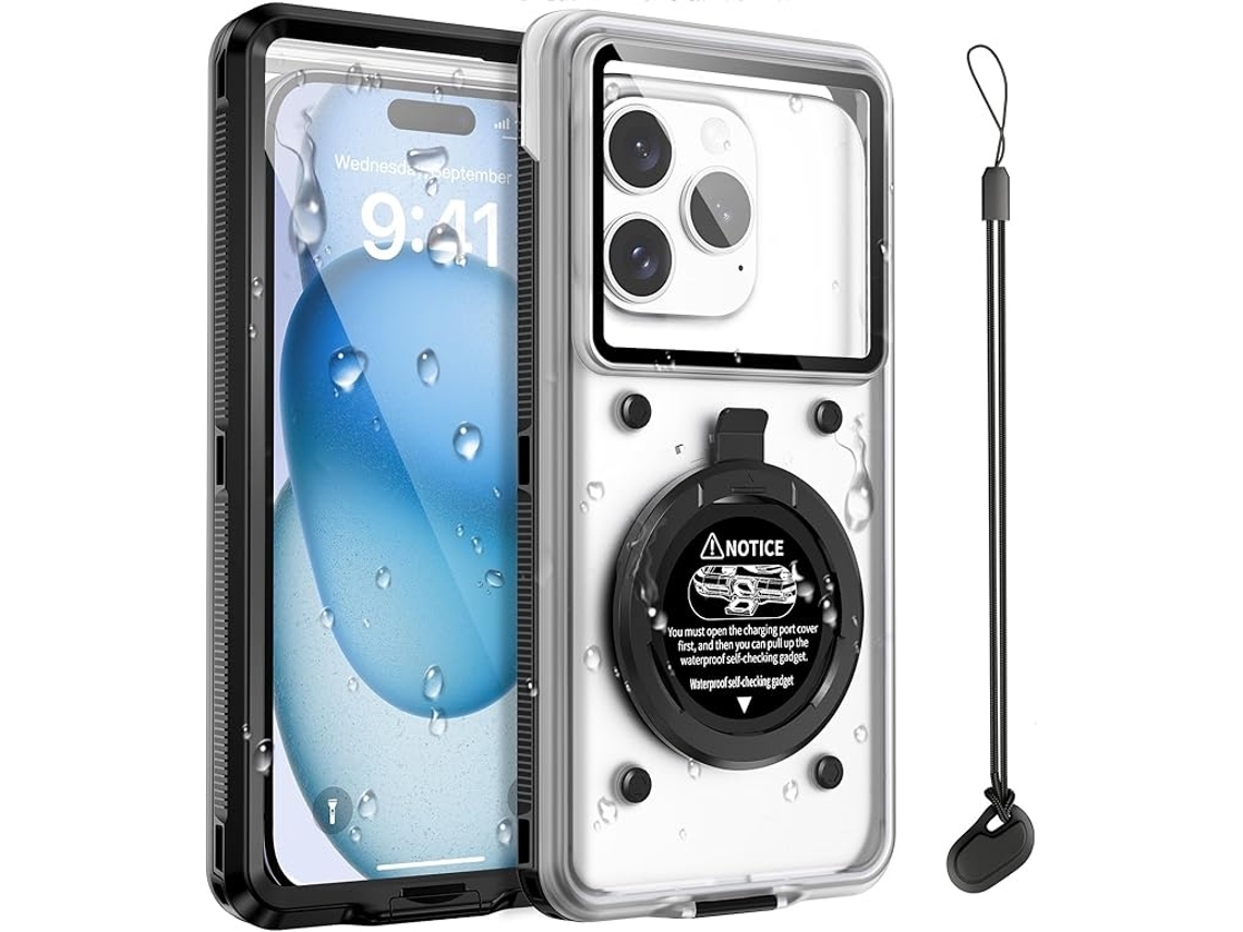 Elysve Capa Universal À Prova De Água Para Celulares De 5, 9 A 6, 9 Polegadas, Celulares Samsung E Celulares Android. Preta
