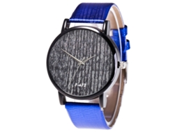 Relógio de Pulso Casal de Quartzo com Pulseira de Couro Pu Estilo Simples Azul