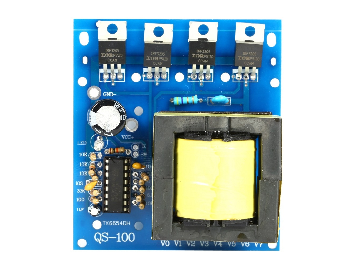Conversor Dc 12v Para Ac 0-220v/0-380v/18v, Placa Inversora Transformador 500w