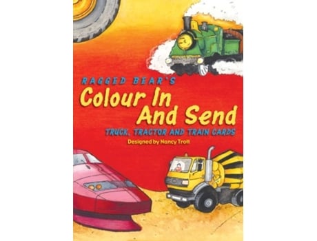 Livro colour in & send: tractor & train cards de illustrated by nancy trott (inglês)