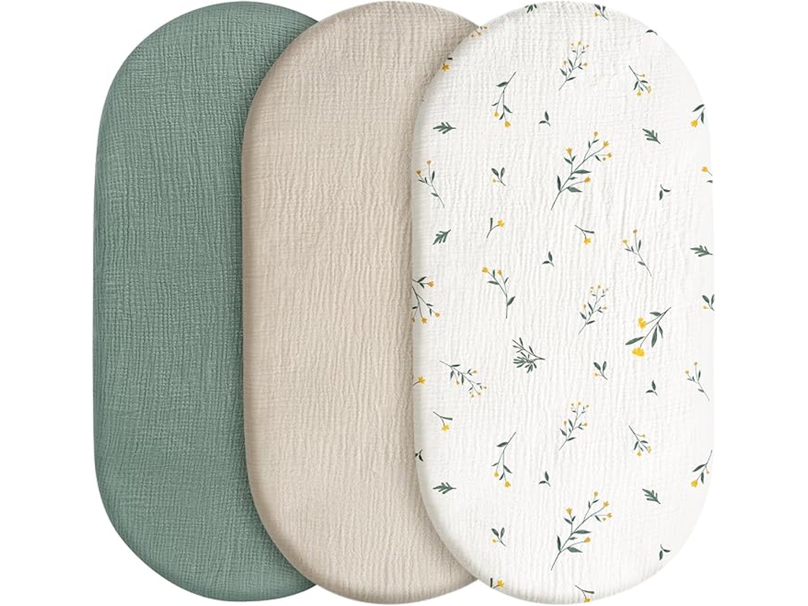 3 Lencois Ajustados Universais Macios Algodao para Playpen, Presente Bebe ZYBLSSBB