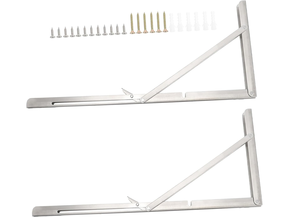 Conjunto De 2 Suportes Dobráveis Em Aço Inoxidável Para Quadros, Para Prateleiras Dobráveis.