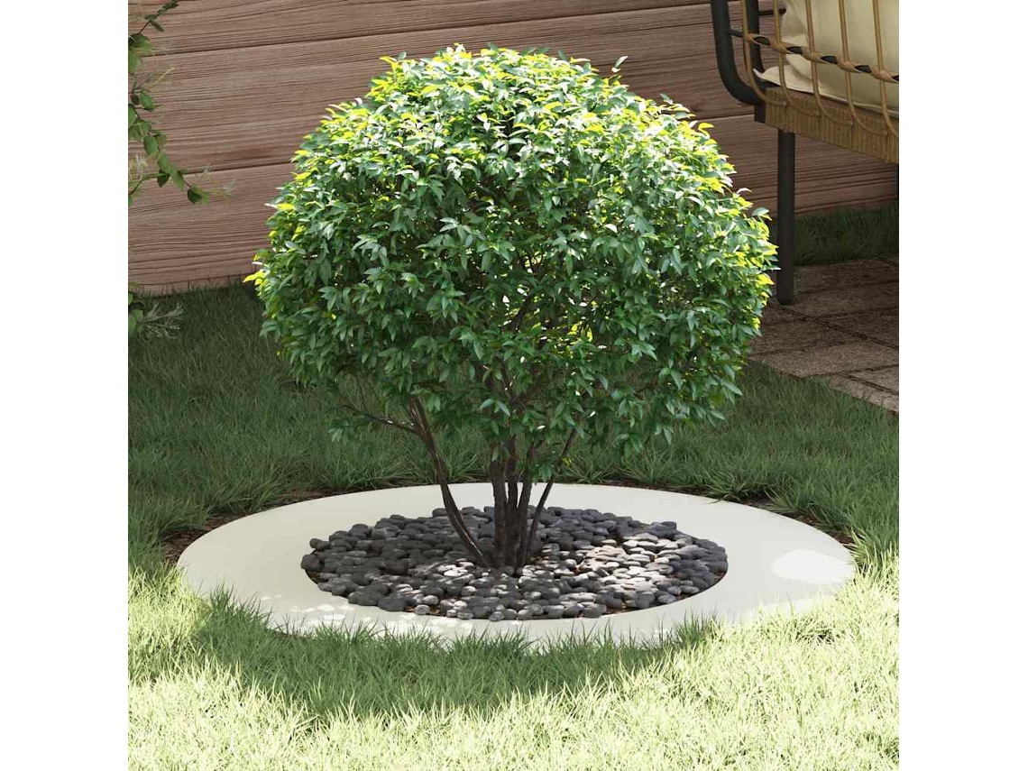 Vidaxl Adequado Para Anel De Árvore Plano Branco Ø50/80 Cm Aço