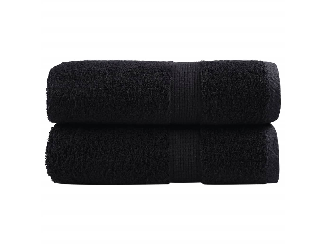 Vidaxl Toalhas De Bidé Premium Solund 2 Pcs 30x50 Cm 600 Gsm Preto