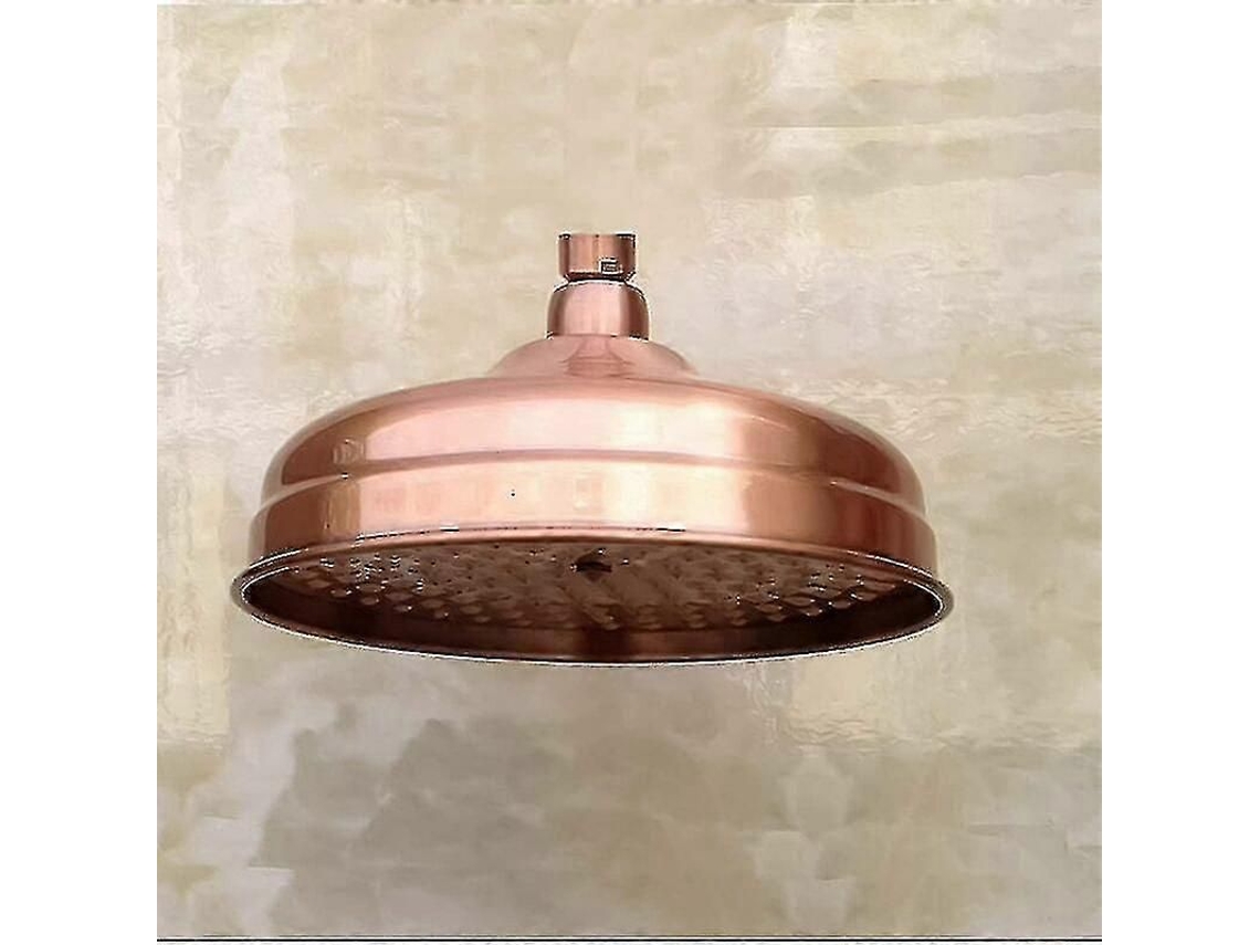 Chuveiro De Cobre, 20cm (8 Polegadas) De Diâmetro, Chuveiro Fixo De Alta Pressão Com Ângulo Ajustável, Chuveiro De Chuva - Dourado