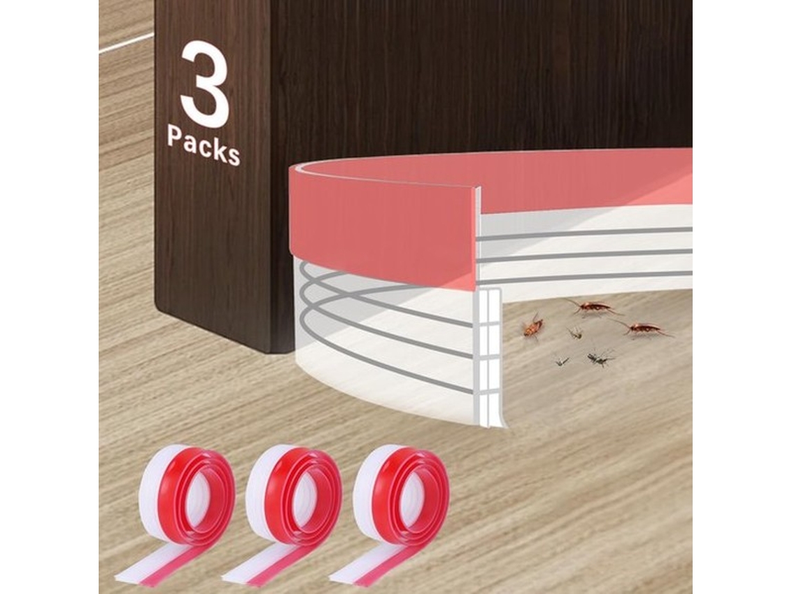 Fita de vedação para portas de 3 camadas - Fita flexível - Isolamento acústico - Resistente ao vento - Impermeável - Silicone/Acrílico 100x5x0,5cm - Tela sensível ao toque