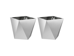 Conjunto 2 Caixa De Vaso Vidaxl Prateado Aço (50 X 50 X 50 Cm)