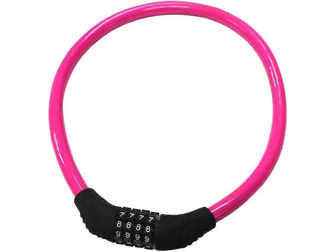 Cadeado De Bicicleta Com Cabo De Combinação De 4 Dígitos, 60 Cm X 1,2 Cm, Rosa