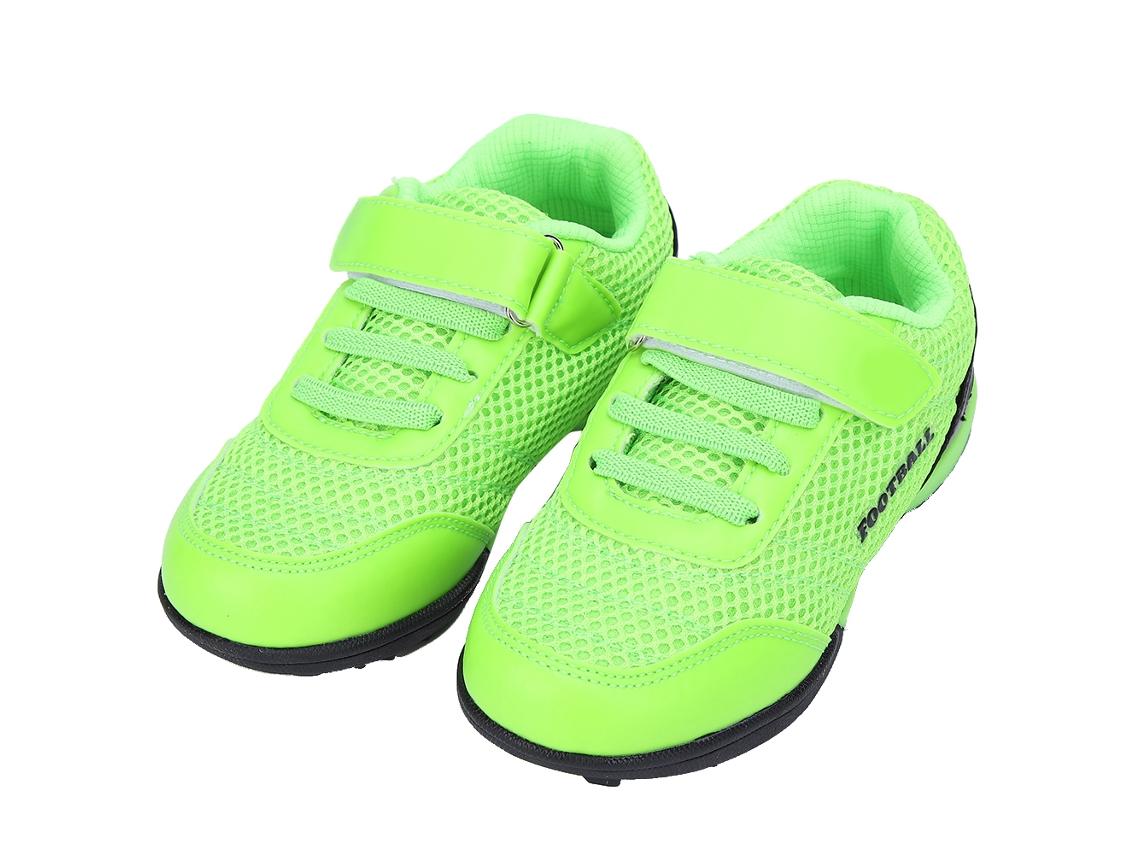 Tênis de Futebol Infantil Verde Fluorescente com Fecho Velcro | S/MARCA