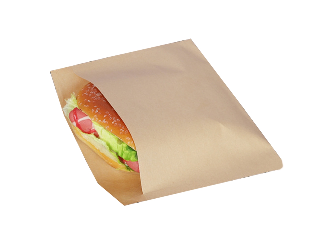 Pacote Com 100 Sacos Planos De Papel Kraft Para Sanduíches, Embrulho Marrom Não Branqueado, Próprio Alimentos, Lanches, Biscoitos E Pão.