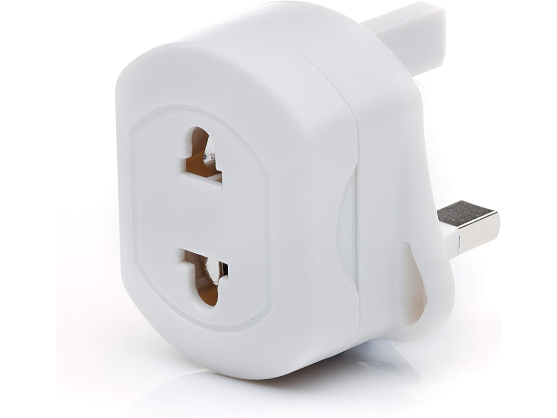 Adaptador De Viagem Ue Para Reino Unido, Plugue Branco Para Barbeador/escova De Dentes