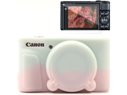 Capa Protetora Silicone HEXINYIGJLY para Canon Powershot Sx740/sx730leve, Antirriscos, Películas Ecrã Verde / Rosa