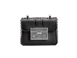 Bolsa Transversal Mini Quadrada Em Couro Pu, Modelo Simples E Fino Com Corrente, Elegante E Prática, Na Cor Preta.