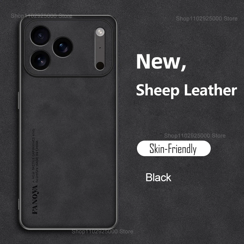 Capa Para Iphone 15 (preta) Em Couro Pu Resistente A Impactos, Com Parte Traseira Macia Em Pele De Carneiro De Cor Sólida.