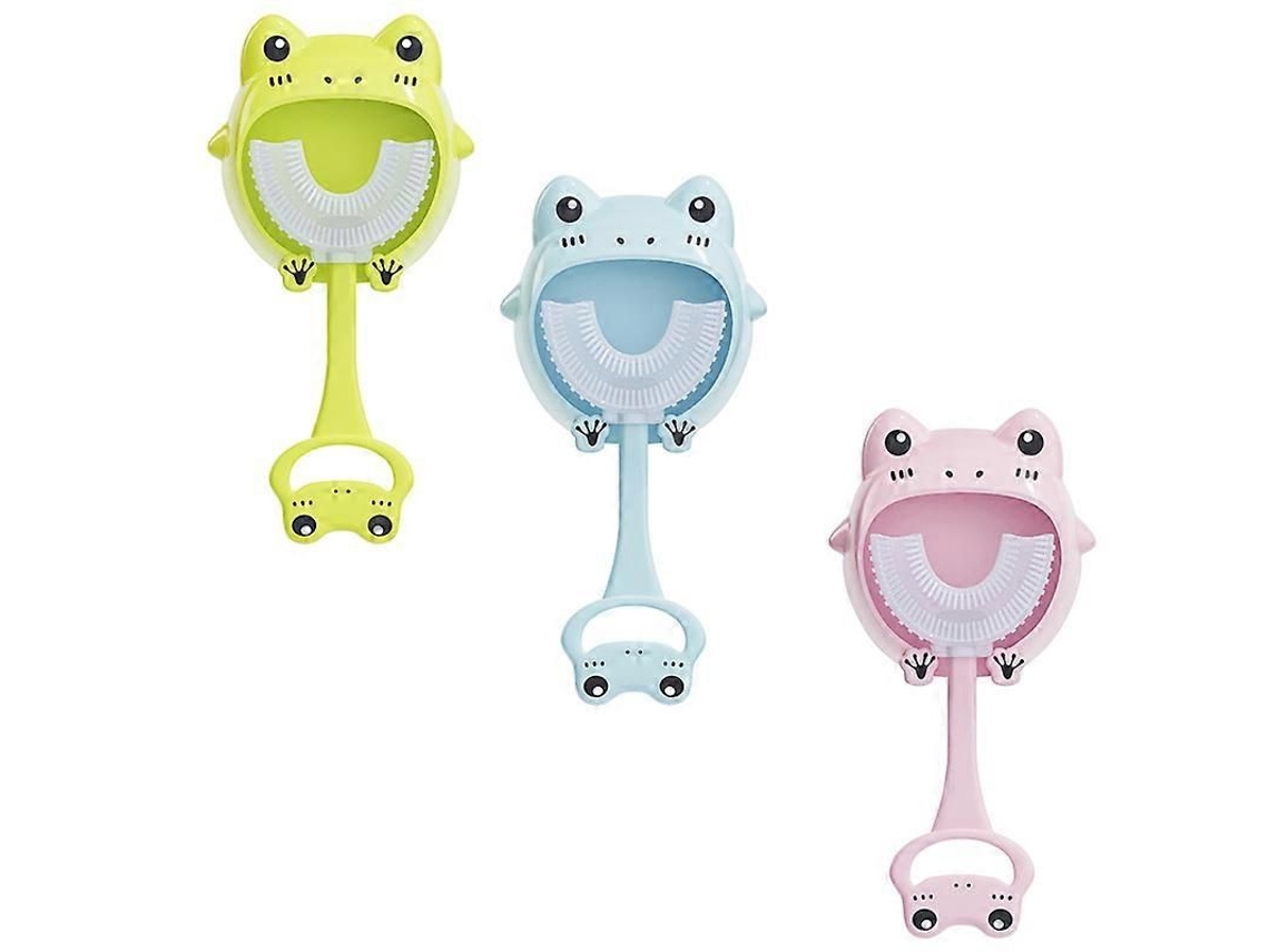 Escova De Dentes Infantil Com Cabeça De Silicone Em Formato De U Para Limpeza Oral 360° (seção A) - 3 Unidades