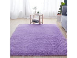 Rebe-alfombra Morada 2,62 X 3,94 Pés Fibra De Poliéster Suave Para Dormitório Decoração Residencial Alfombra De Chão