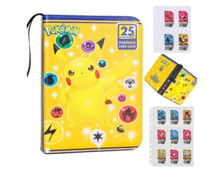 Álbum Pokémon Tcg V Reel Em Couro Pu Com Zíper | 900 Cartas | Hlx 084