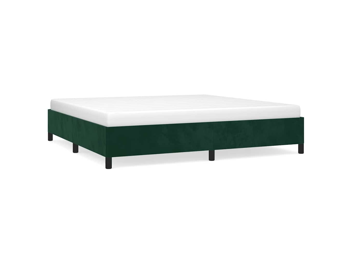 Maison Exclusive - Estrutura De Cama Sem Colchão 200x200 Cm Veludo Verde-escuro