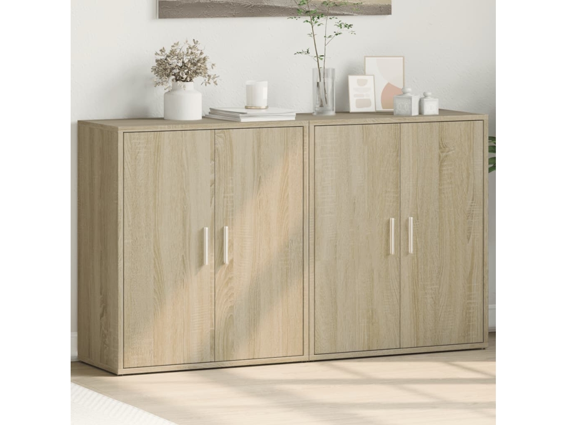 Vidaxl Aparadores 2 Pcs 60x31x70 Cm Derivados Madeira Carvalho Sonoma